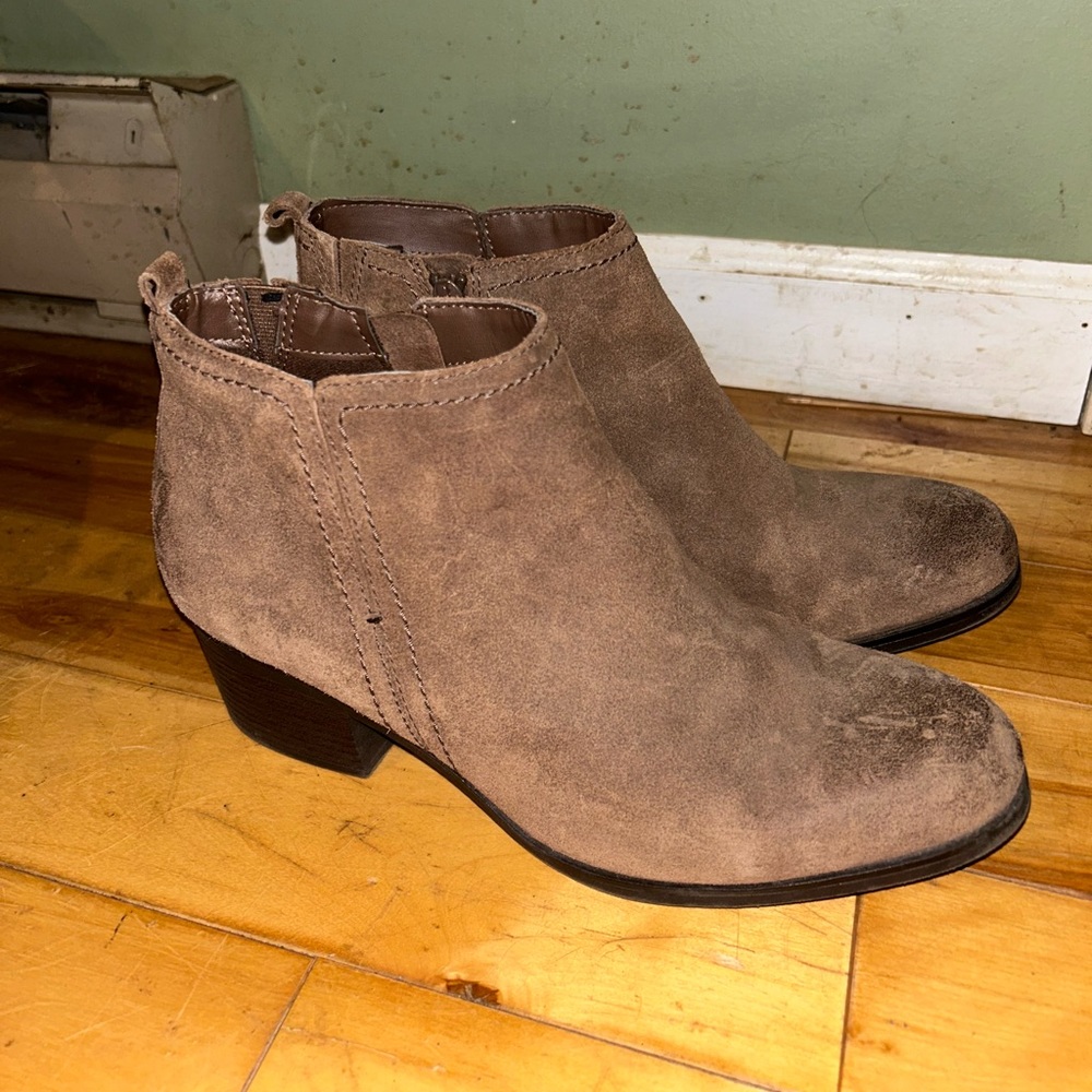 Rockport Cobb Hill Brown Suede Comfort Heel Chelsea Ankle Boots